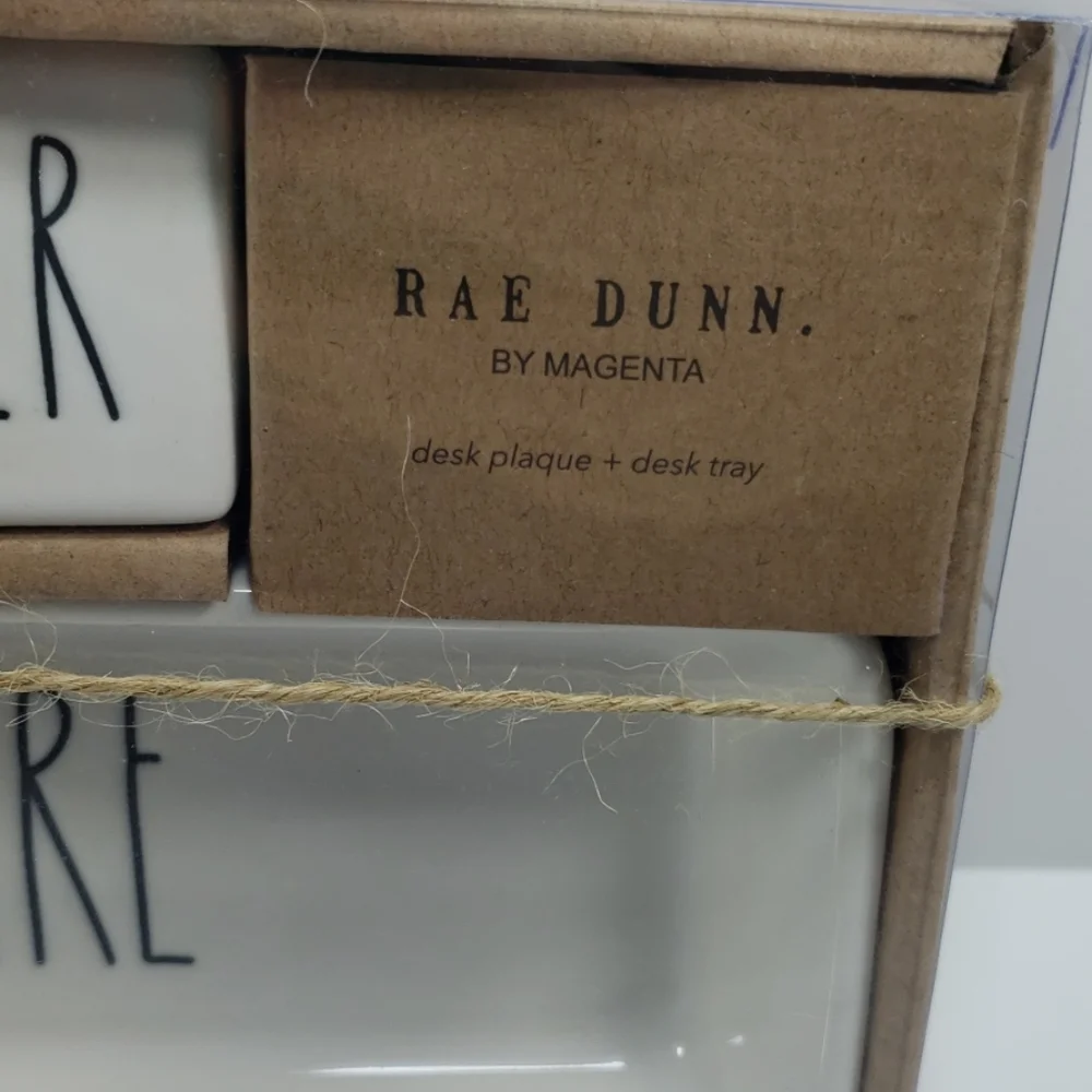 Rae Dunn World's Best Teacher Desk Plaque &  Tray